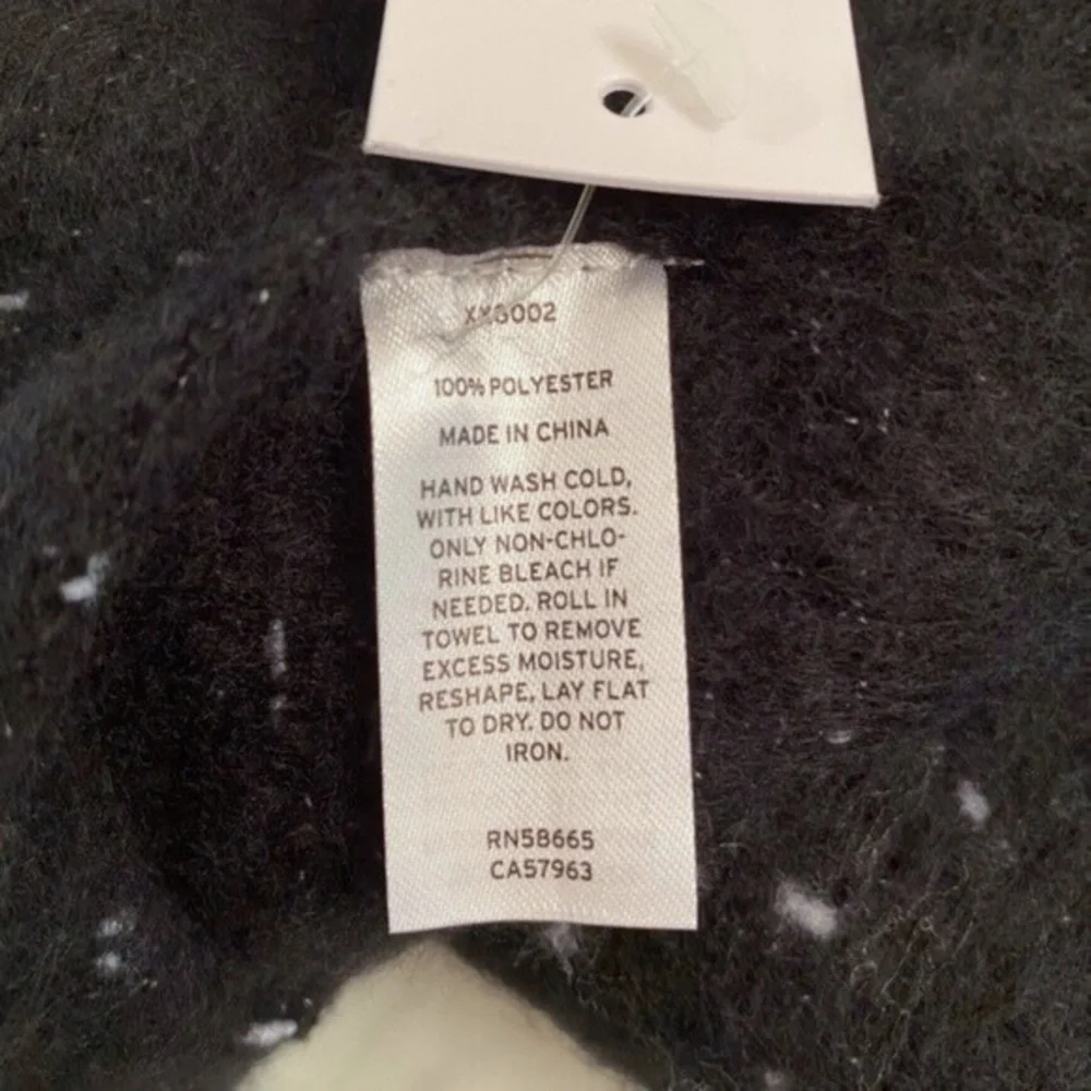 NEW Nordstrom BP Fringe Trim Muffler Scarf Black